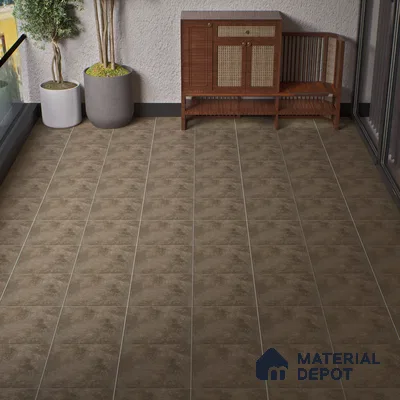Cement Floor Tile TL 04785 B Earthen Slate Rustic Slate 16 x 16 inch Vitrified Anti Skid Matte Finish - 12 mm | Suitable for Parking, Terrace, Balcony, Courtyard (Sample)