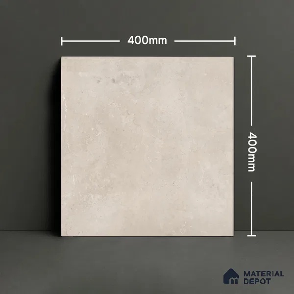 Cement Floor Tile TL 04785 C Earthen Slate Avorio Beige 16 x 16 inch Vitrified Anti Skid Matte Finish - 12 mm | Suitable for Parking, Terrace, Balcony, Courtyard | Pattern Alignment May Vary | 2-3 mm Spacer is Mandatory