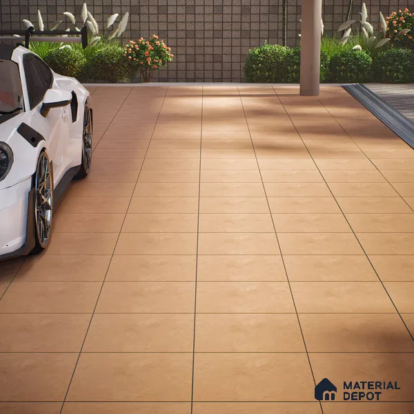 Cement Floor Tile TL 04785 Earthen Slate Earthy Clay 16 x 16 inch Vitrified Anti Skid Matte Finish - 12 mm | Suitable for Parking, Terrace, Balcony, Courtyard (Sample)