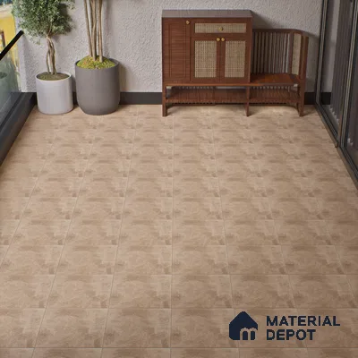 Cement Floor Tile TL 04785 D Earthen Slate Sand Beige 16 x 16 inch Vitrified Anti Skid Matte Finish - 12 mm | Suitable for Parking, Terrace, Balcony, Courtyard (Sample)
