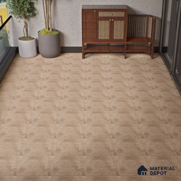 Cement Floor Tile TL 04785 D Earthen Slate Sand Beige 16 x 16 inch Vitrified Anti Skid Matte Finish - 12 mm | Suitable for Parking, Terrace, Balcony, Courtyard (Sample)