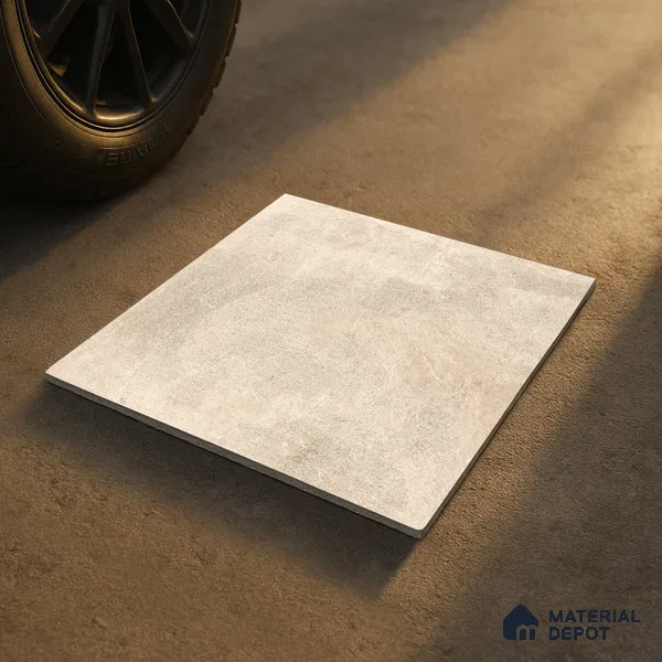 Cement Floor Tile TL 04785 E Earthen Slate Shy Beige 16 x 16 inch Vitrified Anti Skid Matte Finish - 12 mm | Suitable for Parking, Terrace, Balcony, Courtyard (Sample)