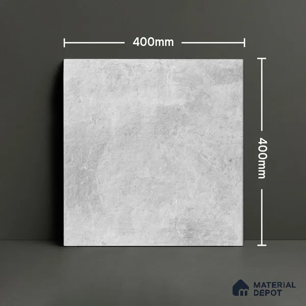 Cement Floor Tile TL 04785 F Earthen Slate Eris Gray 16 x 16 inch Vitrified Anti Skid Matte Finish - 12 mm | Suitable for Parking, Terrace, Balcony, Courtyard | Pattern Alignment May Vary | 2-3 mm Spacer is Mandatory