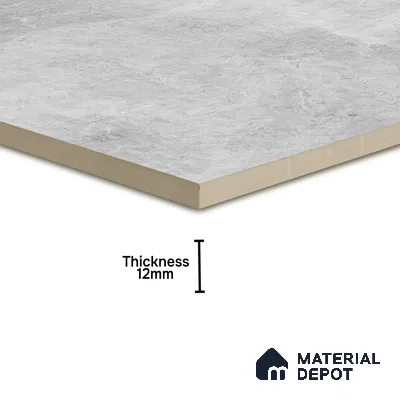 Cement Floor Tile TL 04785 F Earthen Slate Eris Gray 16 x 16 inch Vitrified Anti Skid Matte Finish - 12 mm | Suitable for Parking, Terrace, Balcony, Courtyard | Pattern Alignment May Vary | 2-3 mm Spacer is Mandatory