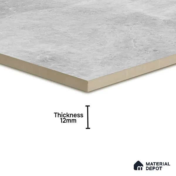 Cement Floor Tile TL 04785 F Earthen Slate Eris Gray 16 x 16 inch Vitrified Anti Skid Matte Finish - 12 mm | Suitable for Parking, Terrace, Balcony, Courtyard | Pattern Alignment May Vary | 2-3 mm Spacer is Mandatory