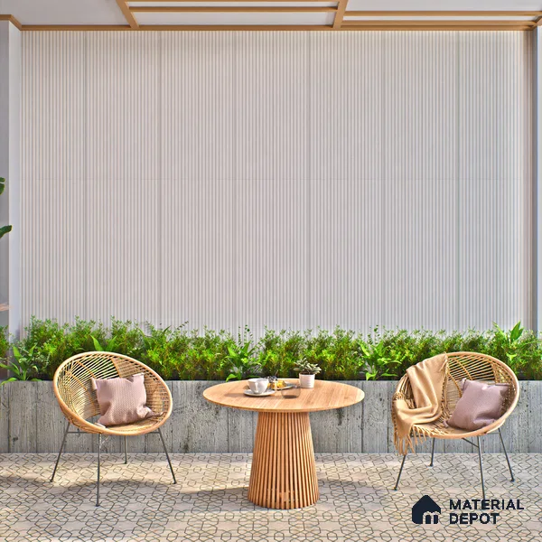 Punch Wall Tile TL 06179 B Lemmy Silver Comb 4 ft x 2 ft Vitrified Lustera Effect Feather Feel Matte Finish - 8.5 mm | Suitable for Living Room, Bedroom, Bathroom