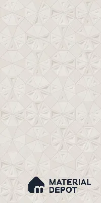 Punch Wall Tile TL 06179 C Trigon Lemmy Silver Triangle 4 ft x 2 ft Vitrified Lustera Effect Feather Feel Matte Finish - 8.5 mm | 3 Random Design | Suitable for Living Room, Bedroom, Bathroom