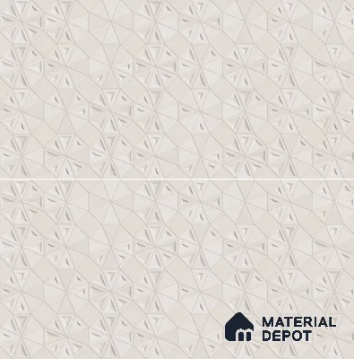 Punch Wall Tile TL 06179 C Trigon Lemmy Silver Triangle 4 ft x 2 ft Vitrified Lustera Effect Feather Feel Matte Finish - 8.5 mm | 3 Random Design | Suitable for Living Room, Bedroom, Bathroom