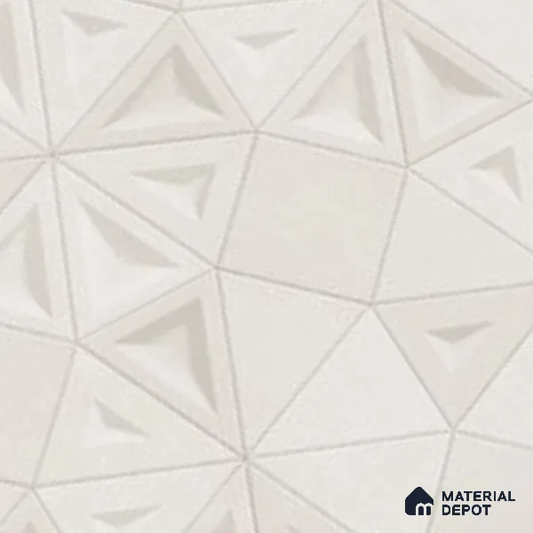 Punch Wall Tile TL 06179 C Trigon Lemmy Silver Triangle 4 ft x 2 ft Vitrified Lustera Effect Feather Feel Matte Finish - 8.5 mm | 3 Random Design | Suitable for Living Room, Bedroom, Bathroom
