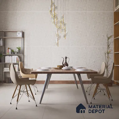 Punch Wall Tile TL 06179 C Trigon Lemmy Silver Triangle 4 ft x 2 ft Vitrified Lustera Effect Feather Feel Matte Finish - 8.5 mm | 3 Random Design | Suitable for Living Room, Bedroom, Bathroom