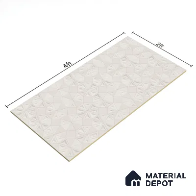 Punch Wall Tile TL 06179 C Trigon Lemmy Silver Triangle 4 ft x 2 ft Vitrified Lustera Effect Feather Feel Matte Finish - 8.5 mm | 3 Random Design | Suitable for Living Room, Bedroom, Bathroom