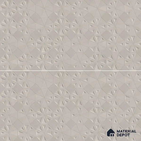 Punch Wall Tile TL 06180 C Trigon Lemmy Ash Triangle 4 ft x 2 ft Vitrified Lustera Effect Feather Feel Matte Finish - 8.5 mm | 3 Random Design | Suitable for Living Room, Bedroom, Bathroom