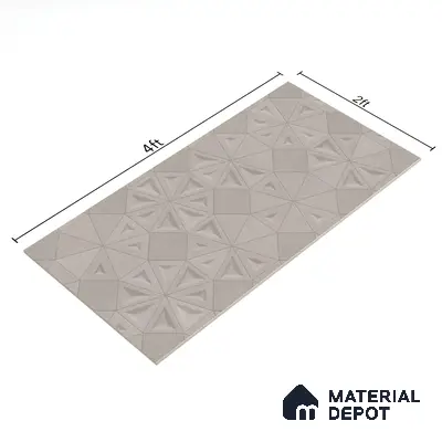 Punch Wall Tile TL 06180 C Trigon Lemmy Ash Triangle 4 ft x 2 ft Vitrified Lustera Effect Feather Feel Matte Finish - 8.5 mm | 3 Random Design | Suitable for Living Room, Bedroom, Bathroom