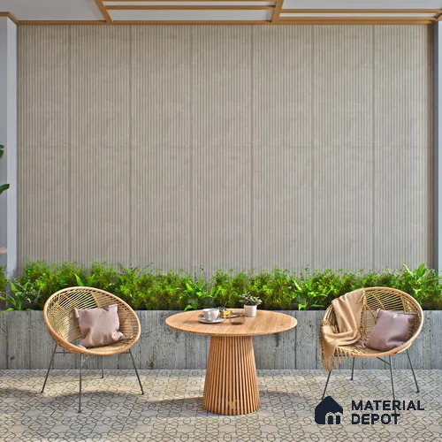 Punch Wall Tile TL 06181 B Lemmy Concrete Comb 4 ft x 2 ft Vitrified Lustera Effect Feather Feel Matte Finish - 8.5 mm | Suitable for Living Room, Bedroom, Bathroom