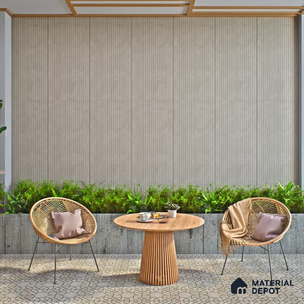 Punch Wall Tile TL 06181 B Lemmy Concrete Comb 4 ft x 2 ft Vitrified Lustera Effect Feather Feel Matte Finish - 8.5 mm | Suitable for Living Room, Bedroom, Bathroom