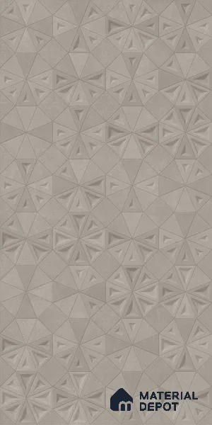 Punch Wall Tile TL 06181 C Trigon Lemmy Concrete Triangle 4 ft x 2 ft Vitrified Lustera Effect Feather Feel Matte Finish - 8.5 mm | 3 Random Design | Suitable for Living Room, Bedroom, Bathroom