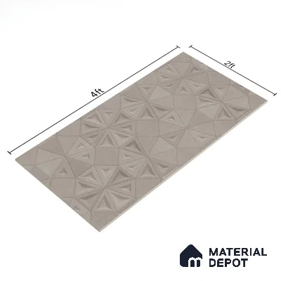 Punch Wall Tile TL 06181 C Trigon Lemmy Concrete Triangle 4 ft x 2 ft Vitrified Lustera Effect Feather Feel Matte Finish - 8.5 mm | 3 Random Design | Suitable for Living Room, Bedroom, Bathroom