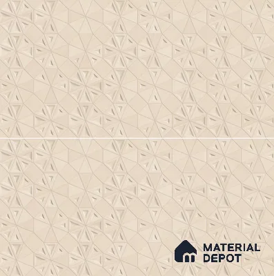 Punch Wall Tile TL 06182 C Trigon Lemmy Crema Triangle 4 ft x 2 ft Vitrified Lustera Effect Feather Feel Matte Finish - 8.5 mm | 3 Random Design | Suitable for Living Room, Bedroom, Bathroom