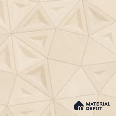 Punch Wall Tile TL 06182 C Trigon Lemmy Crema Triangle 4 ft x 2 ft Vitrified Lustera Effect Feather Feel Matte Finish - 8.5 mm | 3 Random Design | Suitable for Living Room, Bedroom, Bathroom