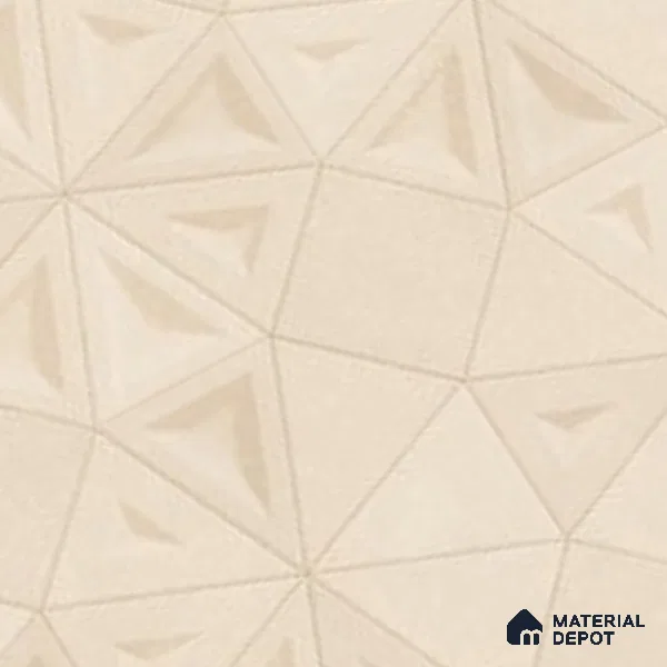 Punch Wall Tile TL 06182 C Trigon Lemmy Crema Triangle 4 ft x 2 ft Vitrified Lustera Effect Feather Feel Matte Finish - 8.5 mm | 3 Random Design | Suitable for Living Room, Bedroom, Bathroom