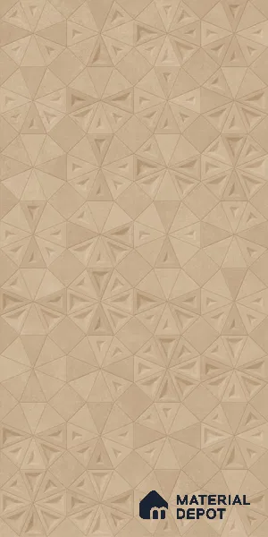 Punch Wall Tile TL 06183 C Trigon Lemmy Cord Triangle 4 ft x 2 ft Vitrified Lustera Effect Feather Feel Matte Finish - 8.5 mm | 3 Random Design | Suitable for Living Room, Bedroom, Bathroom