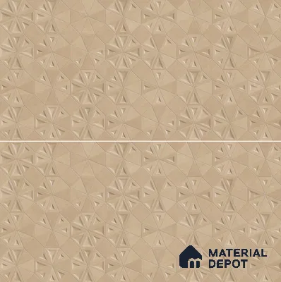 Punch Wall Tile TL 06183 C Trigon Lemmy Cord Triangle 4 ft x 2 ft Vitrified Lustera Effect Feather Feel Matte Finish - 8.5 mm | 3 Random Design | Suitable for Living Room, Bedroom, Bathroom