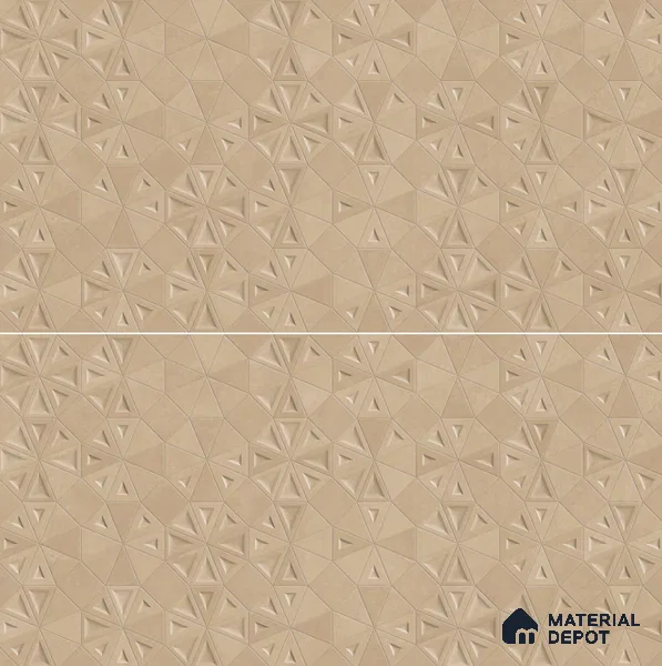 Punch Wall Tile TL 06183 C Trigon Lemmy Cord Triangle 4 ft x 2 ft Vitrified Lustera Effect Feather Feel Matte Finish - 8.5 mm | 3 Random Design | Suitable for Living Room, Bedroom, Bathroom