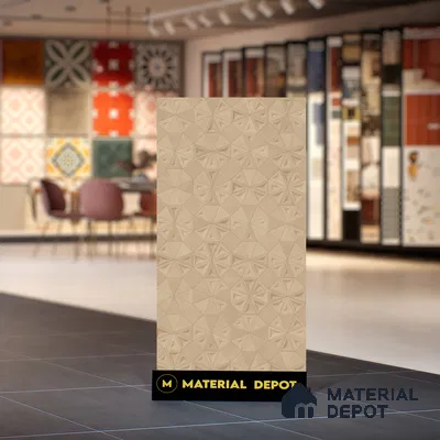 Punch Wall Tile TL 06183 C Trigon Lemmy Cord Triangle 4 ft x 2 ft Vitrified Lustera Effect Feather Feel Matte Finish - 8.5 mm | 3 Random Design | Suitable for Living Room, Bedroom, Bathroom