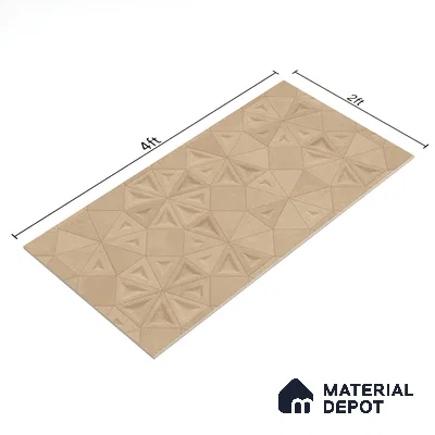 Punch Wall Tile TL 06183 C Trigon Lemmy Cord Triangle 4 ft x 2 ft Vitrified Lustera Effect Feather Feel Matte Finish - 8.5 mm | 3 Random Design | Suitable for Living Room, Bedroom, Bathroom