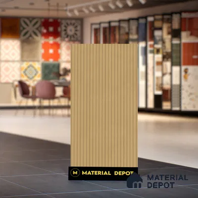 Punch Wall Tile TL 06184 B Lemmy Caramel Comb 4 ft x 2 ft Vitrified Lustera Effect Feather Feel Matte Finish - 8.5 mm | Suitable for Living Room, Bedroom, Bathroom