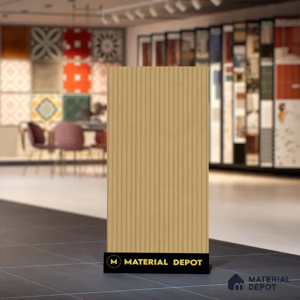 Punch Wall Tile TL 06184 B Lemmy Caramel Comb 4 ft x 2 ft Vitrified Lustera Effect Feather Feel Matte Finish - 8.5 mm | Suitable for Living Room, Bedroom, Bathroom