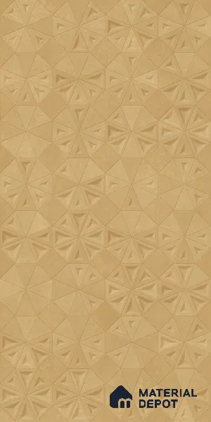 Punch Wall Tile TL 06184 C Trigon Lemmy Caramel Triangle 4 ft x 2 ft Vitrified Lustera Effect Feather Feel Matte Finish - 8.5 mm | 3 Random Design | Suitable for Living Room, Bedroom, Bathroom