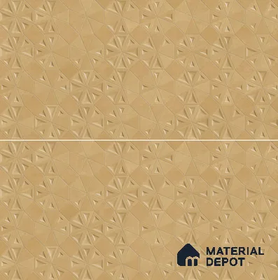 Punch Wall Tile TL 06184 C Trigon Lemmy Caramel Triangle 4 ft x 2 ft Vitrified Lustera Effect Feather Feel Matte Finish - 8.5 mm | 3 Random Design | Suitable for Living Room, Bedroom, Bathroom
