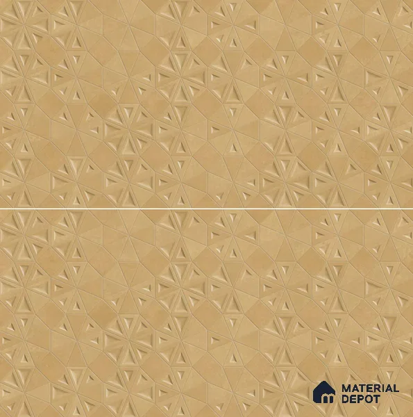 Punch Wall Tile TL 06184 C Trigon Lemmy Caramel Triangle 4 ft x 2 ft Vitrified Lustera Effect Feather Feel Matte Finish - 8.5 mm | 3 Random Design | Suitable for Living Room, Bedroom, Bathroom