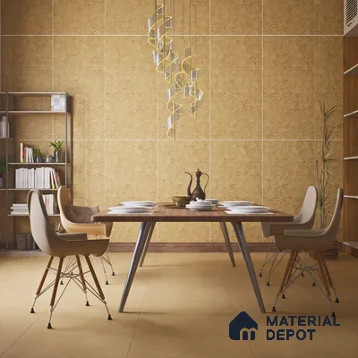 Punch Wall Tile TL 06184 C Trigon Lemmy Caramel Triangle 4 ft x 2 ft Vitrified Lustera Effect Feather Feel Matte Finish - 8.5 mm | 3 Random Design | Suitable for Living Room, Bedroom, Bathroom