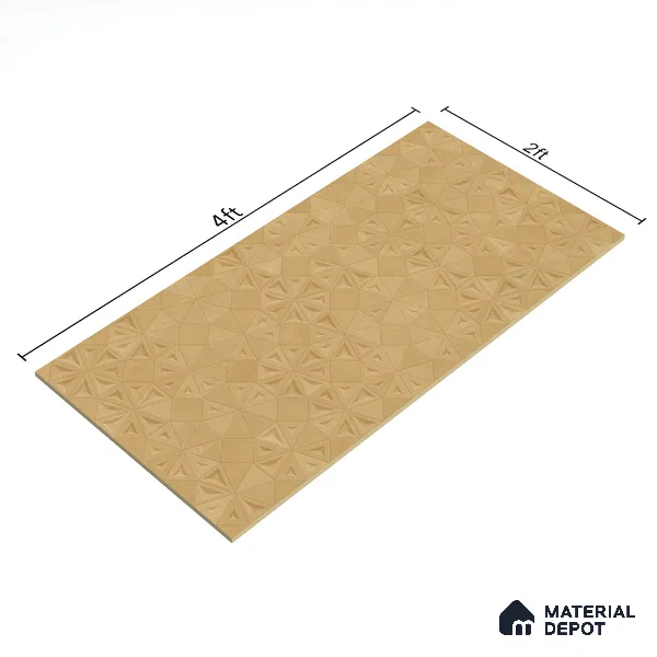 Punch Wall Tile TL 06184 C Trigon Lemmy Caramel Triangle 4 ft x 2 ft Vitrified Lustera Effect Feather Feel Matte Finish - 8.5 mm | 3 Random Design | Suitable for Living Room, Bedroom, Bathroom