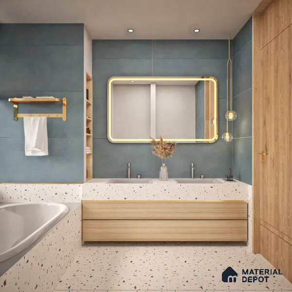 Cement Wall & Floor Tile TL 06187 Lemmy Dusk 4 ft x 2 ft Vitrified Lustera Effect Feather Feel Matte Finish - 8.5 mm | 11 Random Design | Suitable for Living Room, Bedroom, Bathroom