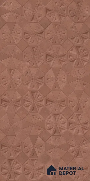 Punch Wall Tile TL 06185 C Trigon Lemmy Grape Triangle 4 ft x 2 ft Vitrified Lustera Effect Feather Feel Matte Finish - 8.5 mm | 3 Random Design | Suitable for Living Room, Bedroom, Bathroom