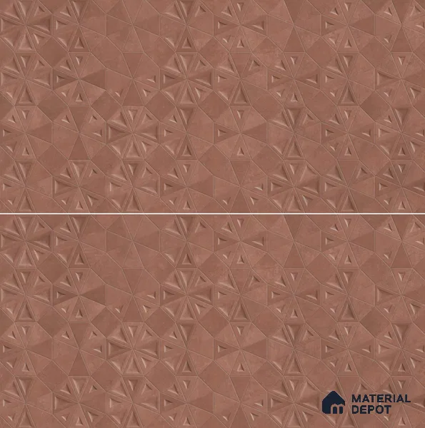 Punch Wall Tile TL 06185 C Trigon Lemmy Grape Triangle 4 ft x 2 ft Vitrified Lustera Effect Feather Feel Matte Finish - 8.5 mm | 3 Random Design | Suitable for Living Room, Bedroom, Bathroom