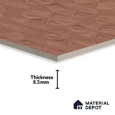 Punch Wall Tile TL 06185 C Trigon Lemmy Grape Triangle 4 ft x 2 ft Vitrified Lustera Effect Feather Feel Matte Finish - 8.5 mm | 3 Random Design | Suitable for Living Room, Bedroom, Bathroom