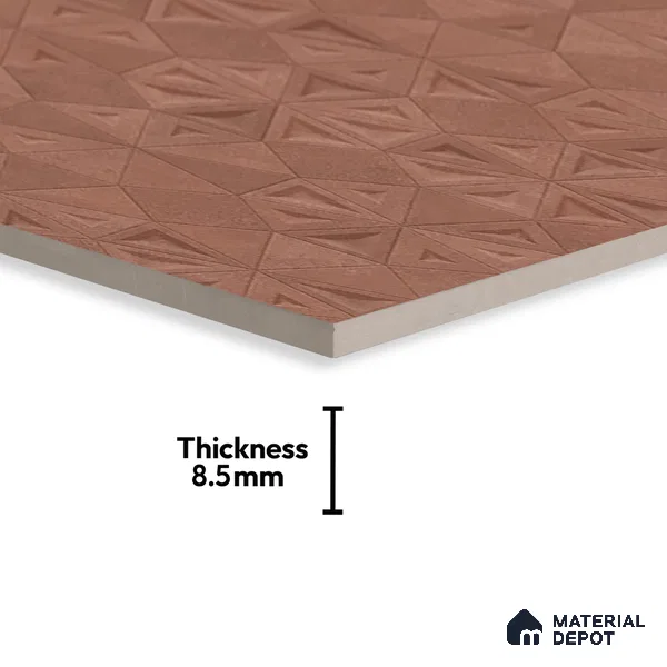 Punch Wall Tile TL 06185 C Trigon Lemmy Grape Triangle 4 ft x 2 ft Vitrified Lustera Effect Feather Feel Matte Finish - 8.5 mm | 3 Random Design | Suitable for Living Room, Bedroom, Bathroom