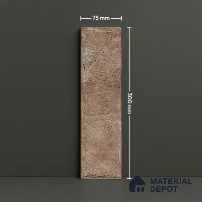 TL 03727 Ceniza 300x75 mm Matte Finish Ceramic Wall  Subway Tile - 10 mm