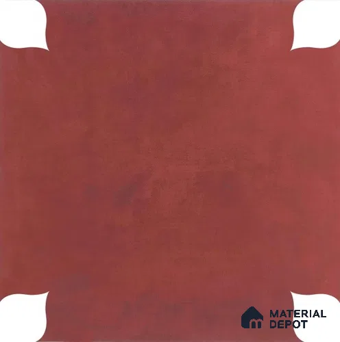 Moroccan Carpet Floor Tile TL 02138 A Crimson Red Centre Part 600 x 600 mm Matte Vitrified Tile - 9 mm | Suitable For Living Room, Kitchen, Bathroom