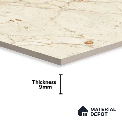 Marble Floor & Wall Tile TL 02213 Cerate Cream 4 ft x 2 ft Glossy Finish Vitrified Tile - 9 mm (Random 3)