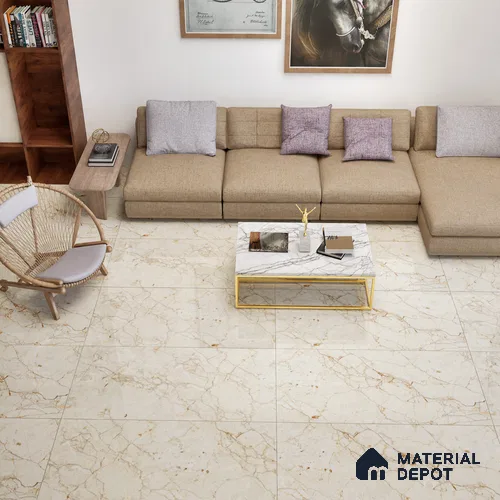 Marble Floor & Wall Tile TL 02213 Cerate Cream 4 ft x 2 ft Glossy Finish Vitrified Tile - 9 mm (Random 3)