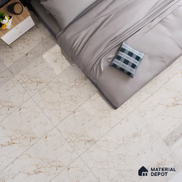 Marble Floor & Wall Tile TL 02213 Cerate Cream 4 ft x 2 ft Glossy Finish Vitrified Tile - 9 mm (Random 3)