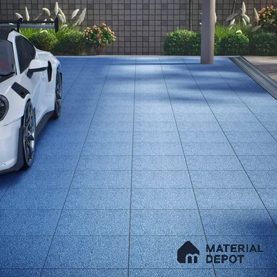 Parking Floor Tile TL 07553 Cerulean Whisper | 16 x 16 inch | Anti Skid Matte Finish Heavy Duty Vitrified Tile - 12 mm | Suitable For Outdoor, Terrace, Balcony | Pattern Alignment May Vary | 2-3 mm Spacer is Mandatory