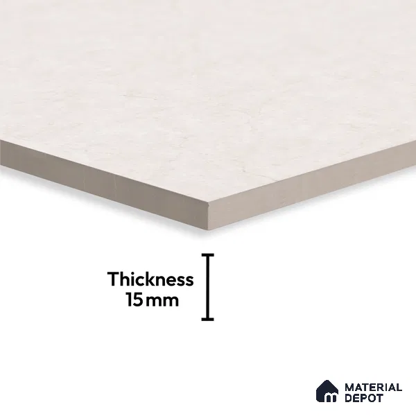 Large Format Marble Floor Tile TL 04402 Cevino White Glossy Finish Vitrified Colorbody Tile - 15 mm | Suitable for Living Room, Bedroom, Office | Adhesive and Spacers Must be Used During Installation