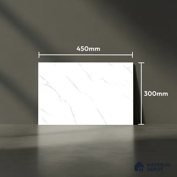 TL 01908 A Chalk Light 18 x 12 inch Glossy Finish Ceramic Wall Tile - 6 mm