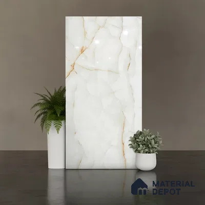 TL 02845 Chalk White 4 ft x 2 ft Glossy Finish Vitrified Wall & Floor Tile - 9.5 mm